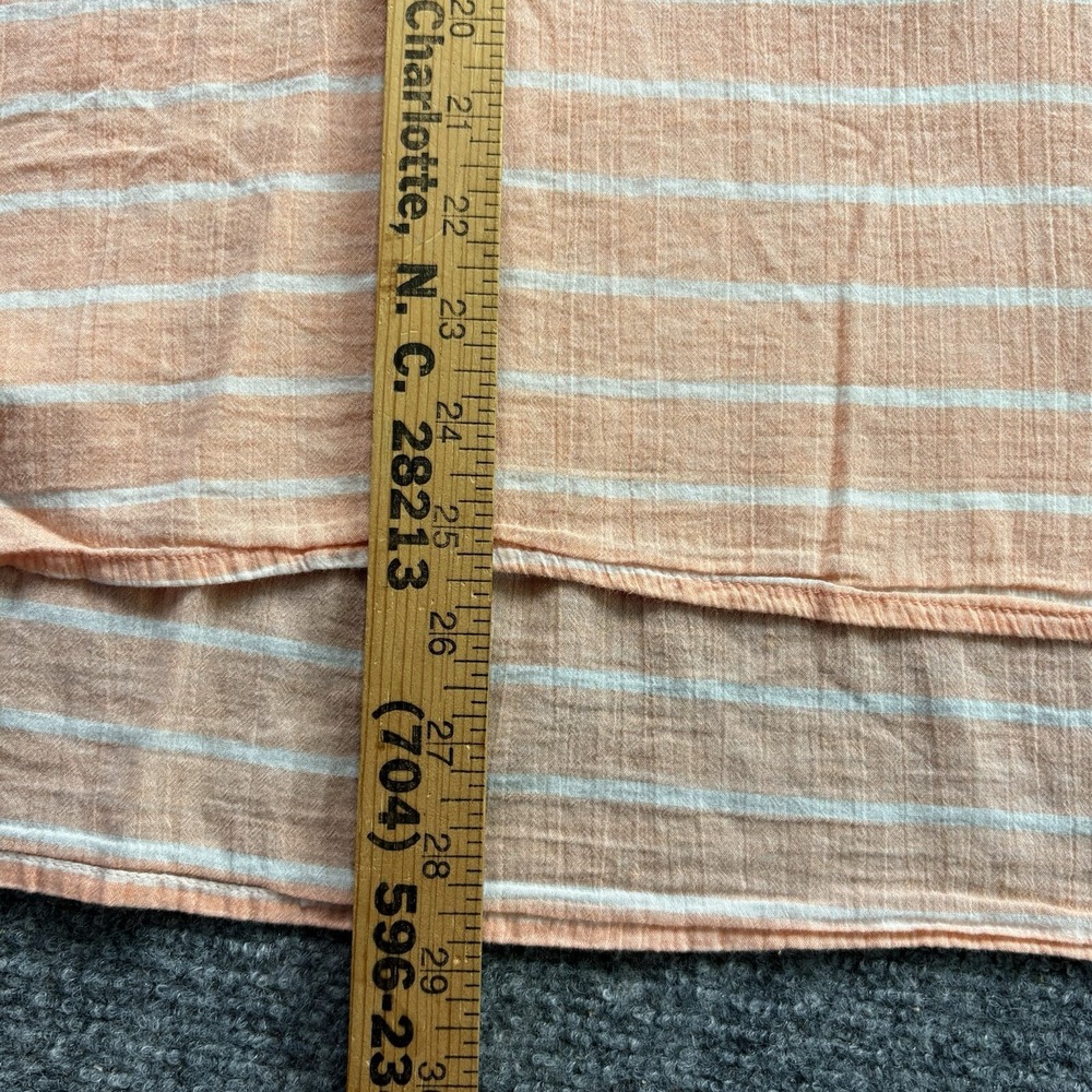 St. John's Bay Popover Tunic Women's XL Peach Stripe Cottagecore Sheer Coastal‎ - Picture 7 of 14